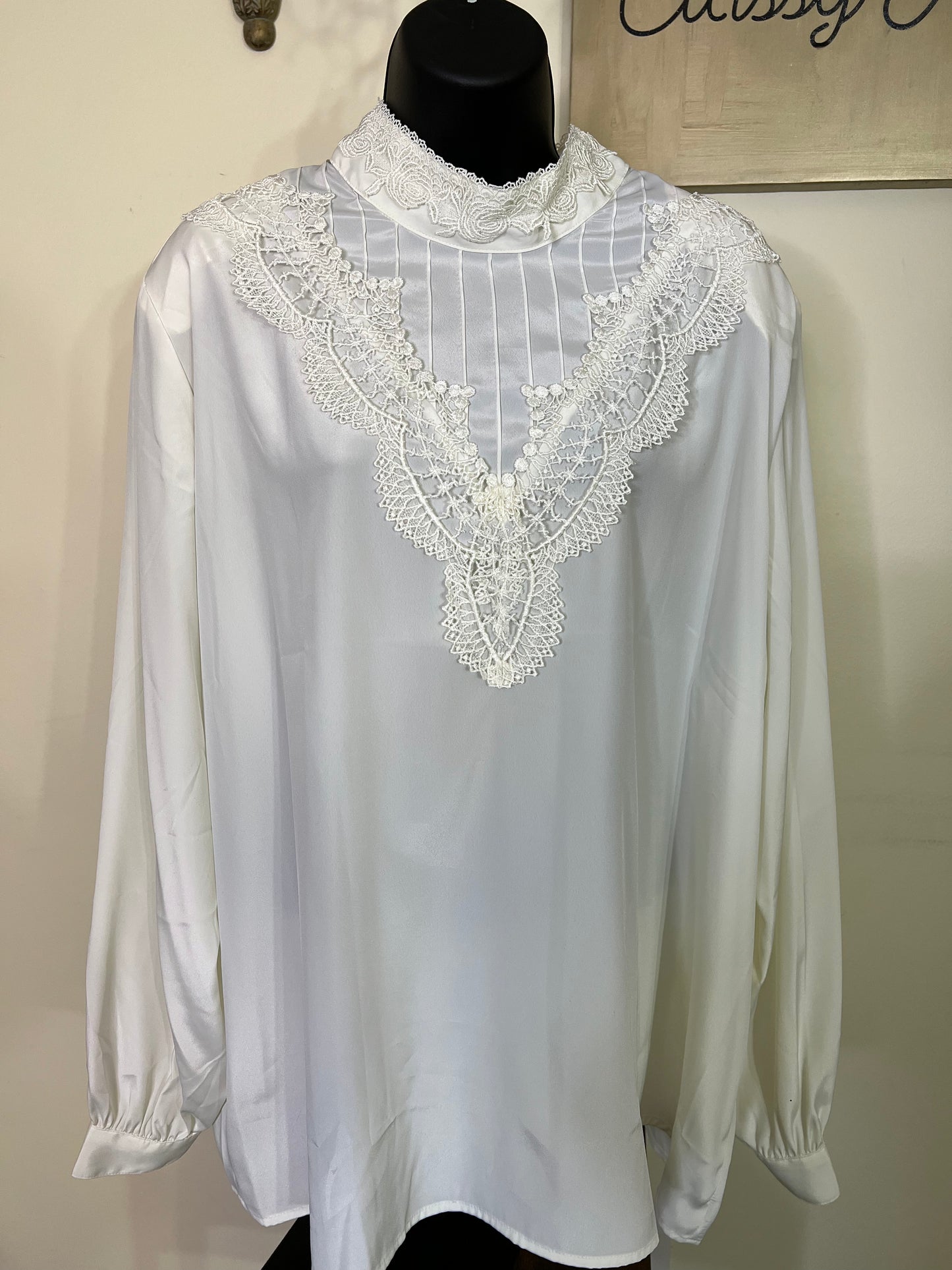 1980's Yves St. Clair Womans Victorian Style Secretary Shirt