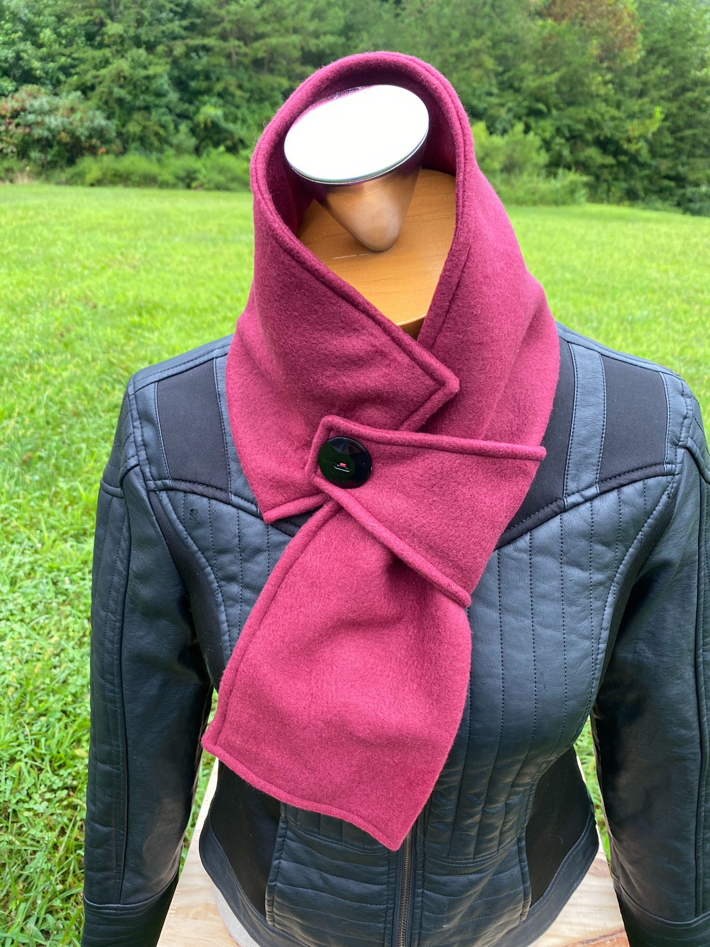 Burgundy Fleece Scarf Loop Scarf