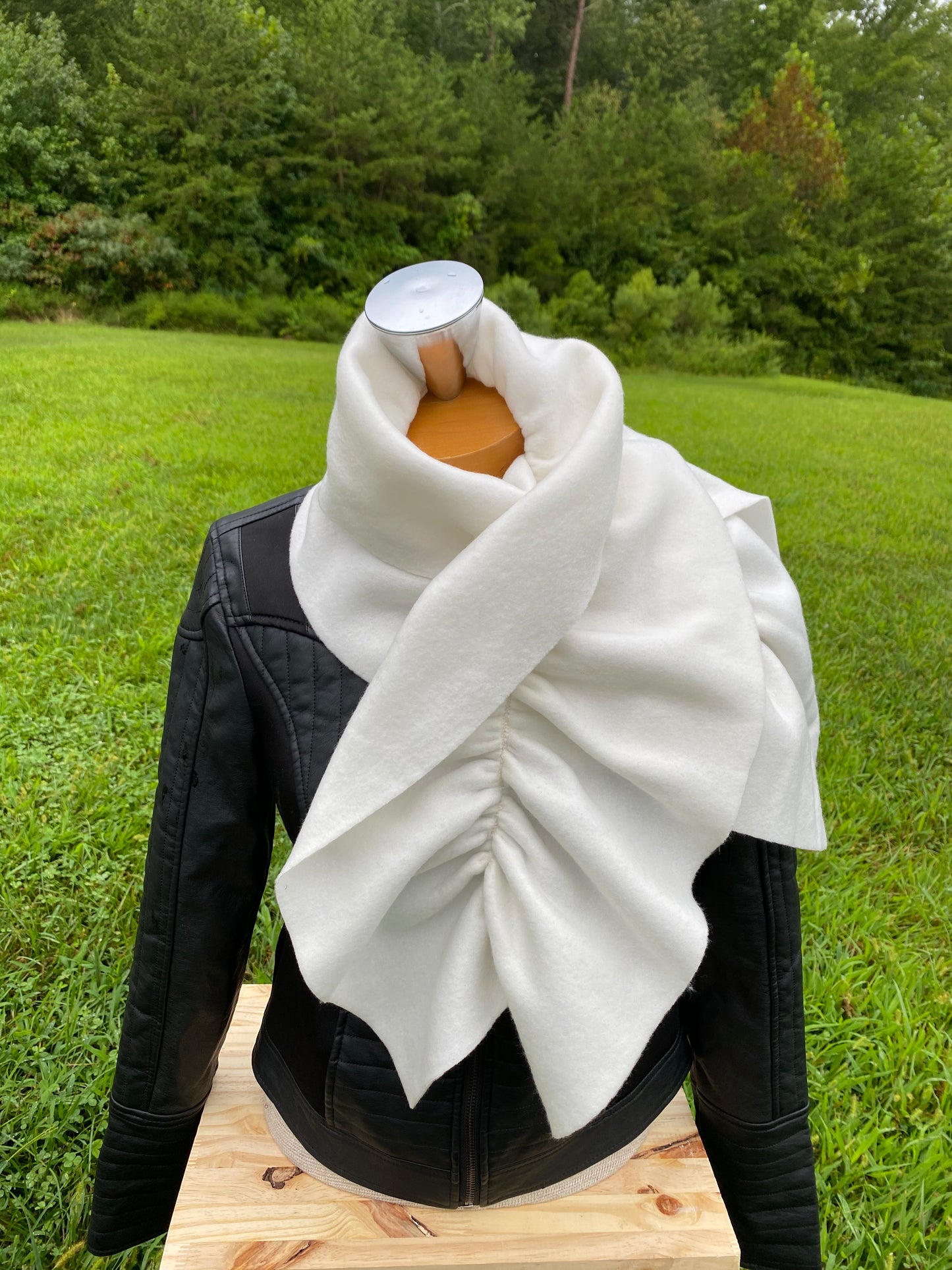 Ivory Classy Scarf Ruffle Scarf Fleece Scarf