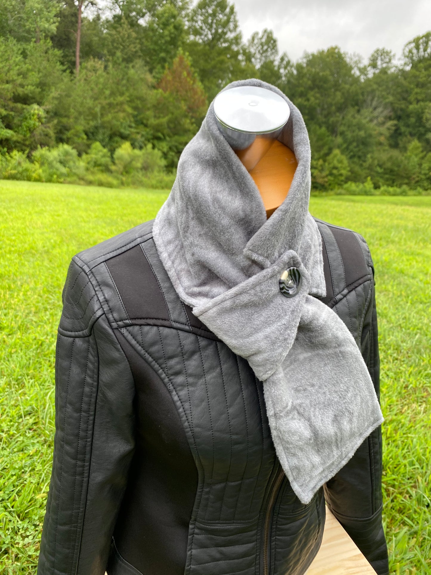 Grey Scarf Loop Scarf Fleece Scarf Classy Accents