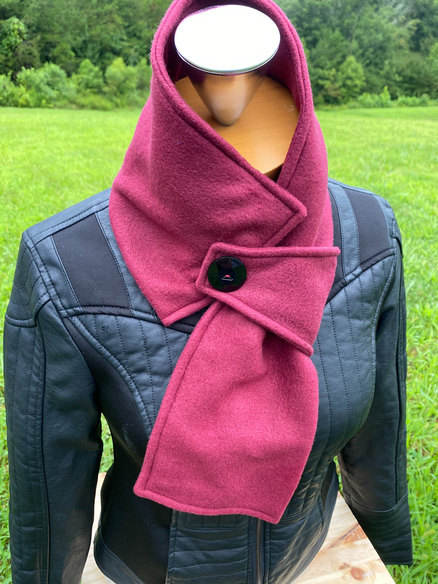 Burgundy Fleece Scarf Loop Scarf