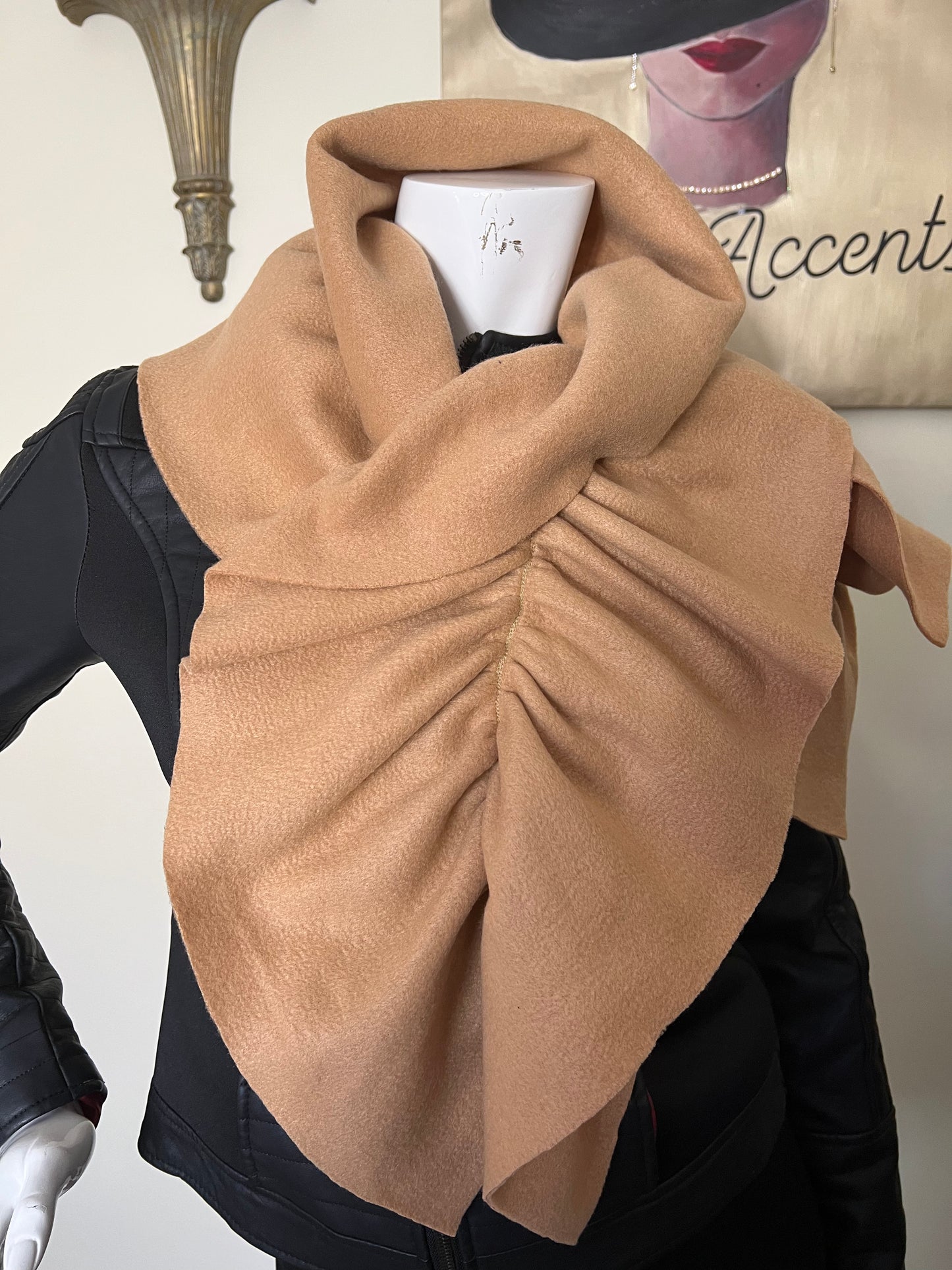 Fleece scarf ruffle scarf