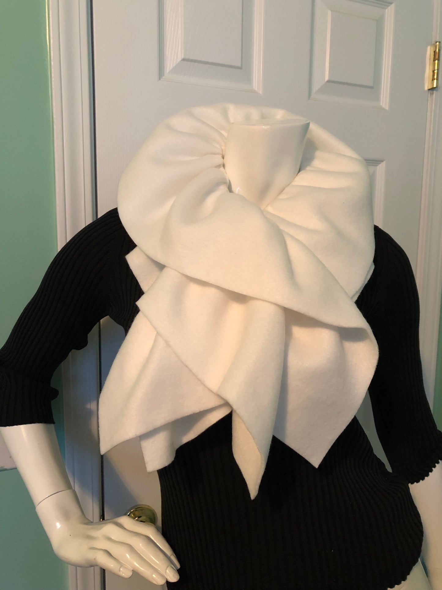 Ivory Classy Scarf Ruffle Scarf Fleece Scarf