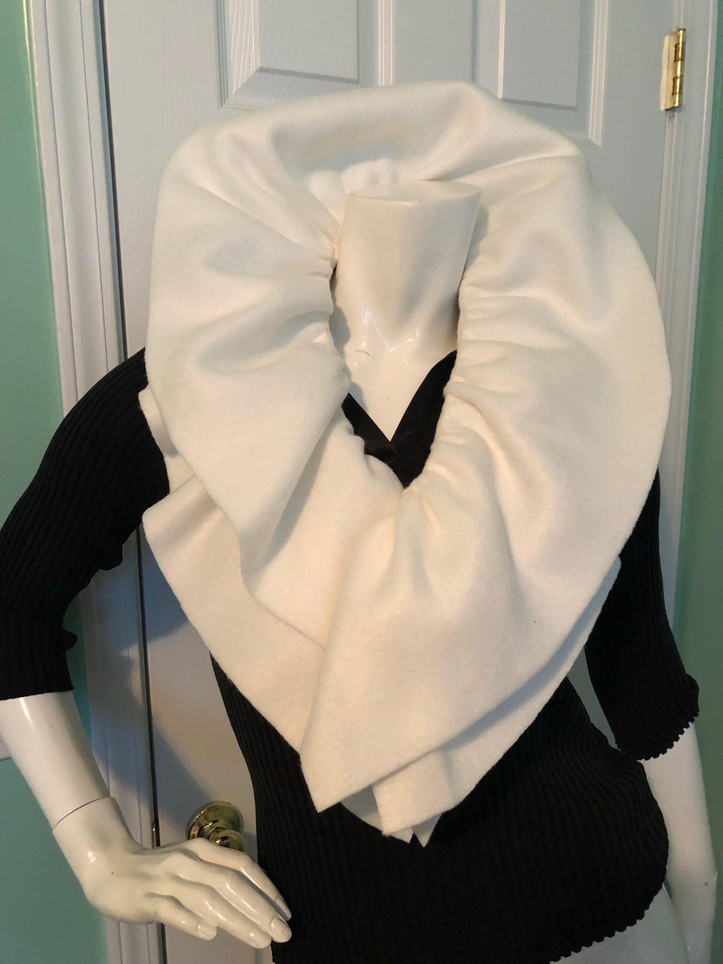 Ivory Classy Scarf Ruffle Scarf Fleece Scarf