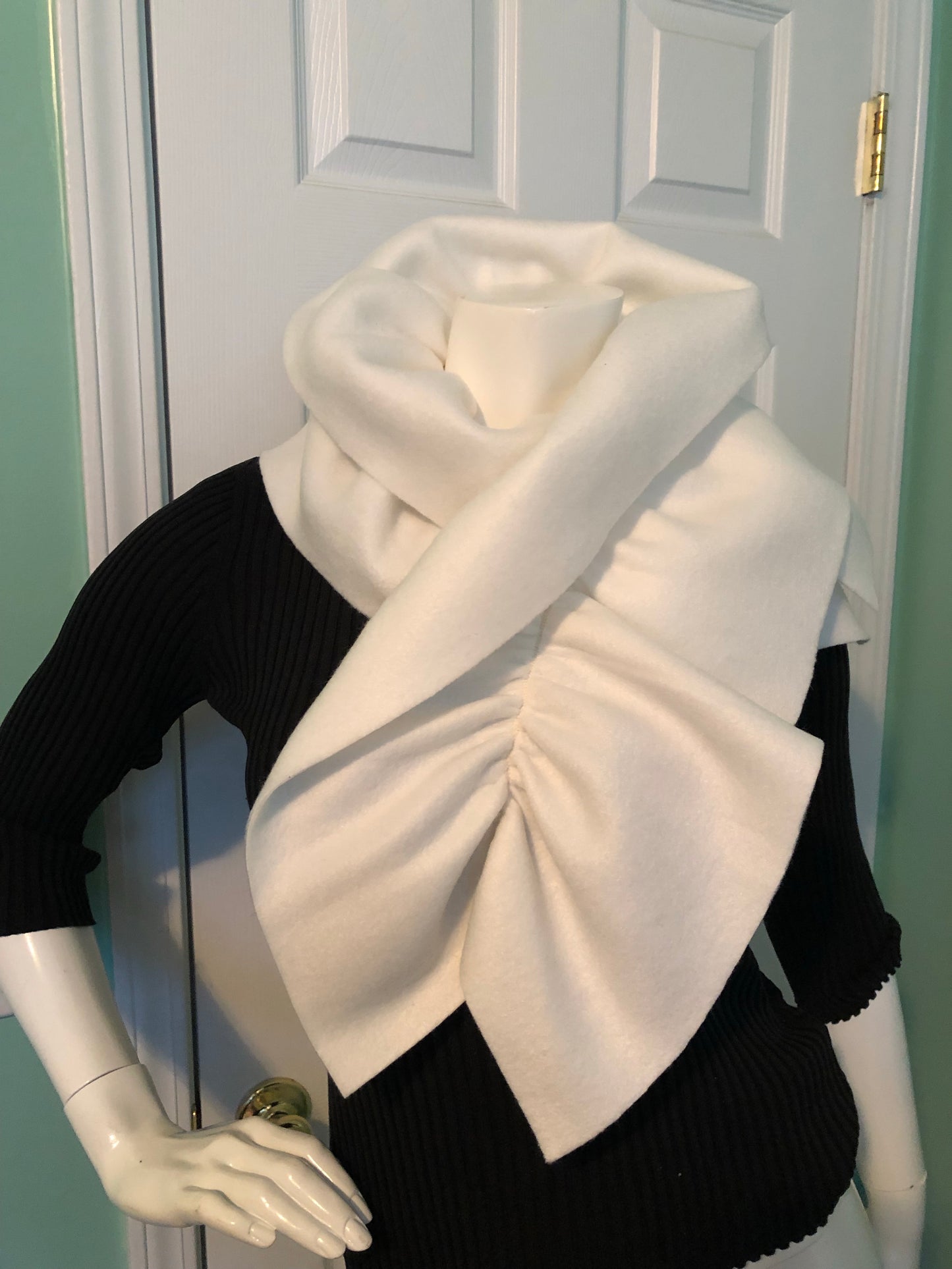 Ivory Classy Scarf Ruffle Scarf Fleece Scarf