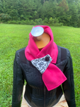 Hot Pink Scarf with leopard accent loop