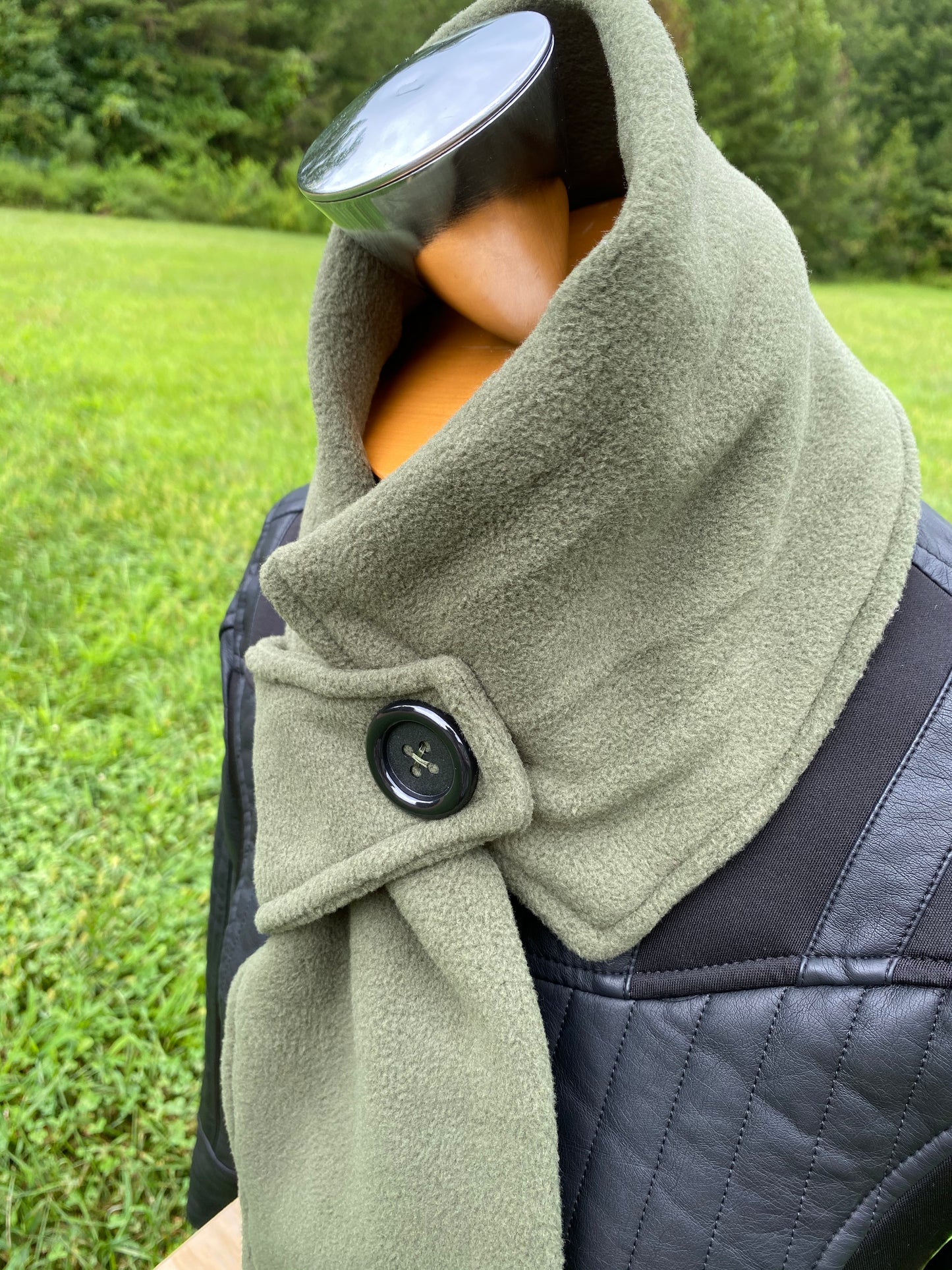 Olive Green Scarf Loop Scarf Fleece Scarf