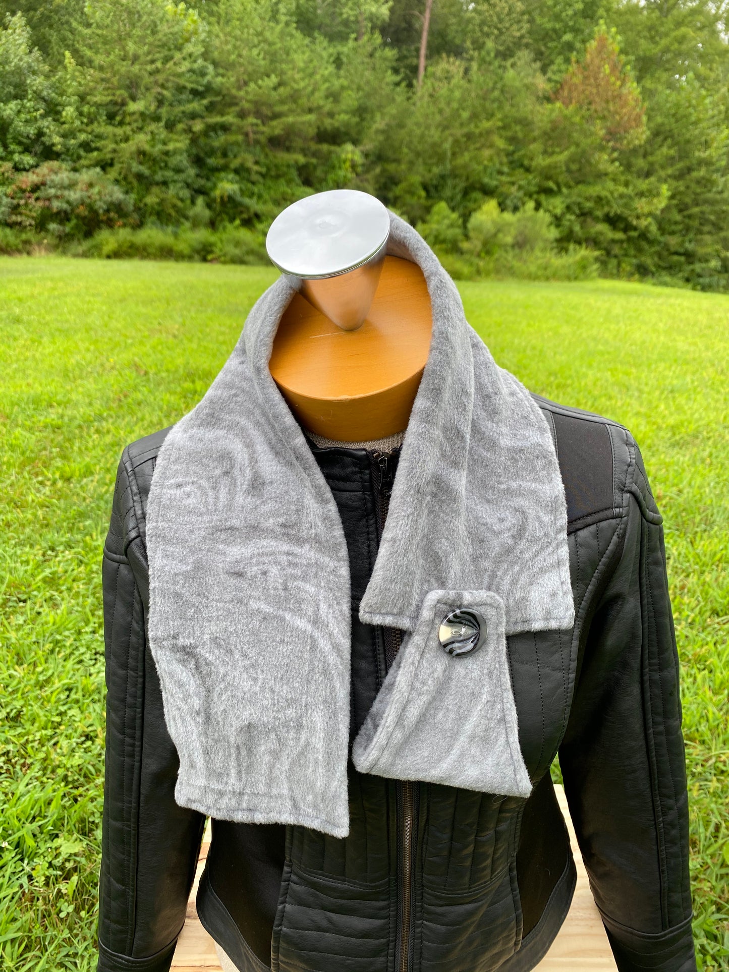 Grey Scarf Loop Scarf Fleece Scarf Classy Accents