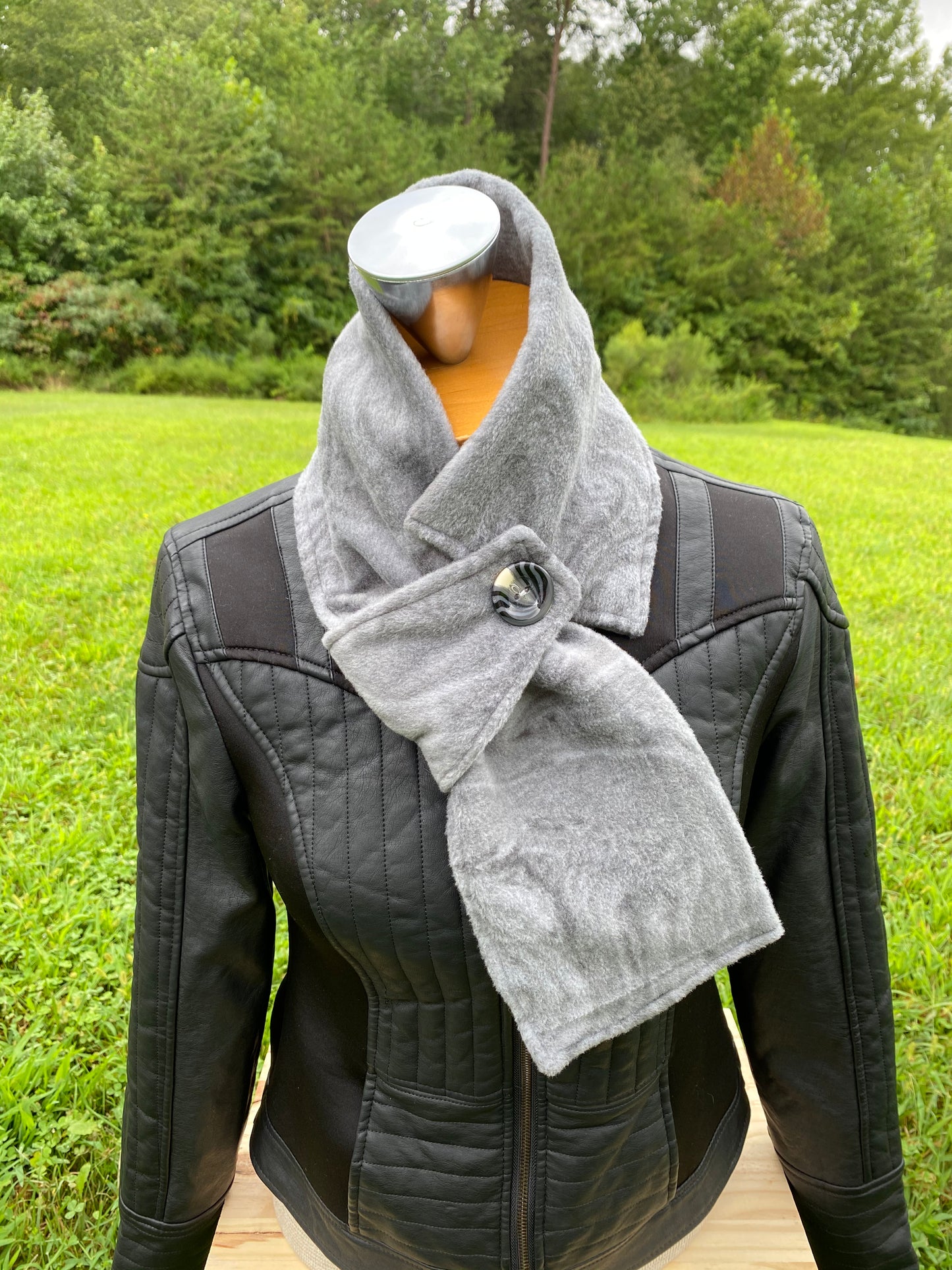 Grey Scarf Loop Scarf Fleece Scarf Classy Accents